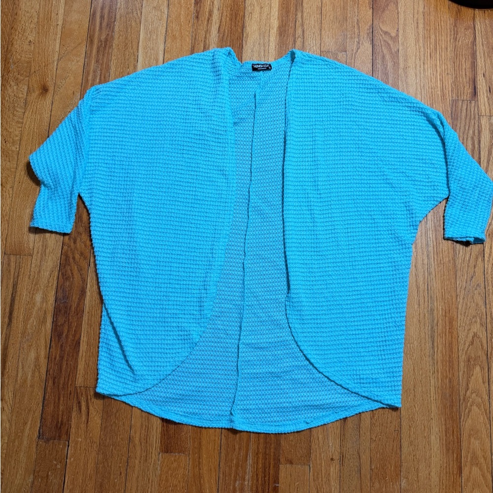 HEIMISH USA Light Blue Open-Front Knit Cardigan